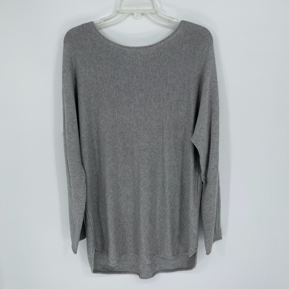 Michael Kors Women's Gray Zip Back Long Sleeve Knit Sweater Size L